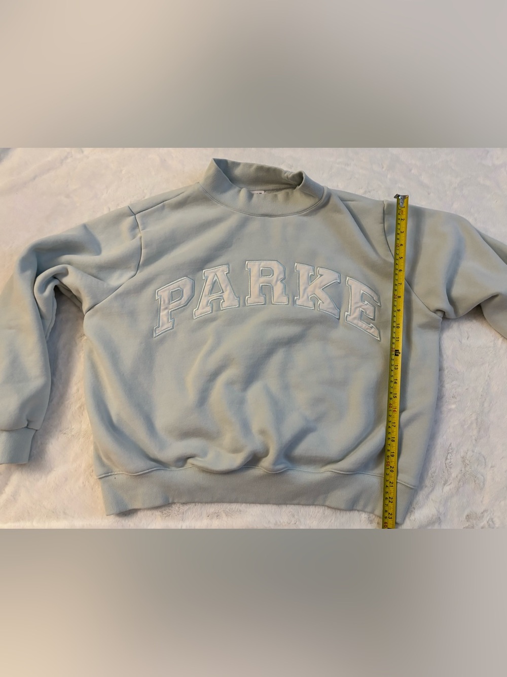 Parke Bridal Varsity Mockneck - Pale Blue + White L/XL - Picture 2 of 9